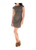 Designer-Spitzenkleid khaki