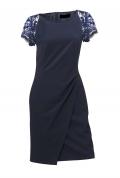 Designer-Spitzenkleid marine