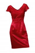 Designer-Spitzenkleid rot