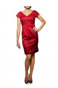 Designer-Spitzenkleid rot