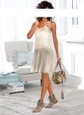 Designer-Spitzenkleid sand Gr. 38