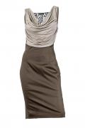 Designer-Spitzenkleid taupe