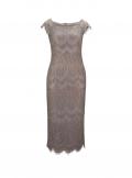 Designer-Spitzenkleid taupe