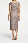 Designer-Spitzenkleid taupe