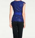 Designer-Spitzentop royalblau