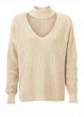 Designer-Stehkragenpullover beige