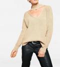 Designer-Stehkragenpullover beige