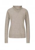 Designer-Stehkragenpullover braun-elfenbein