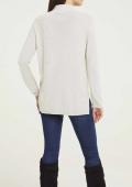 Designer-Stehkragenpullover offwhite