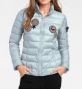 Designer-Steppjacke mit Patches eisblau