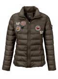 Designer-Steppjacke mit Patches oliv