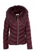 Designer-Steppjacke mit Webpelz bordeaux