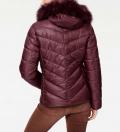 Designer-Steppjacke mit Webpelz bordeaux