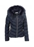 Designer-Steppjacke mit Webpelz marine