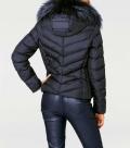 Designer-Steppjacke mit Webpelz marine