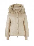 Designer-Steppjacke mit Webpelz sand