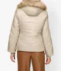 Designer-Steppjacke mit Webpelz sand