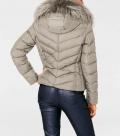 Designer-Steppjacke mit Webpelz taupe