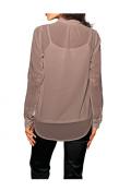 Designer-Stickereibluse + Top taupe