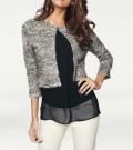 Designer-Strickblazer grau