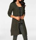 Designer-Strickjacke khaki-gold