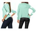 Designer-Strickjacke mint-weiß