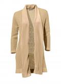 Designer-Strickjacke mit Seide sand-gold