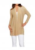 Designer-Strickjacke mit Seide sand-gold