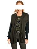 Designer-Strickjacke oliv-schwarz