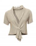 Designer-Strickjacke sand Gr. 40/42