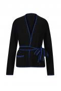 Designer-Strickjacke schwarz-royalblau