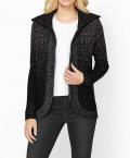 Designer-Strickjacke schwarz-silber