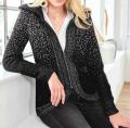 Designer-Strickjacke schwarz-silber