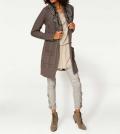 Designer-Strickjacke taupe