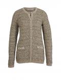 Designer-Strickjacke taupe-goldfarben