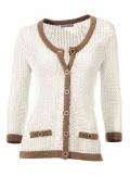 Designer-Strickjacke weiß-beige