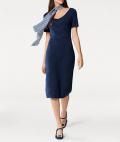 Designer-Strickkleid marine