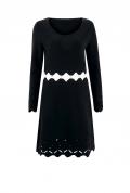 Designer-Strickkleid mit Cut-Outs schwarz-ecru