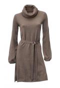 Designer-Strickkleid taupe