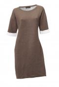 Designer-Strickkleid taupe-ecru