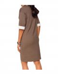 Designer-Strickkleid taupe-ecru