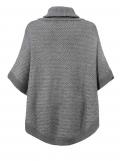 Designer-Strickponcho grau Gr. 52