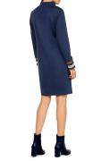 Designer-Sweat-Kleid marine-rostrot