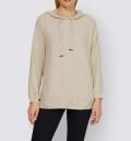 Designer-Sweatpullover mitGalonstreifen sand