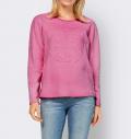 Designer-Sweatshirt mit 3-D-Schriftzügen pink