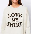 Designer-Sweatshirt mit Buchstaben ecru