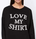 Designer-Sweatshirt mit Buchstaben schwarz