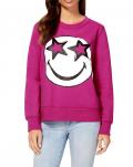 Designer-Sweatshirt mit Smiley-Motiv pink