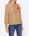 Designer-Sweatshirt mitApplikation camel