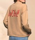 Designer-Sweatshirt mitApplikation camel